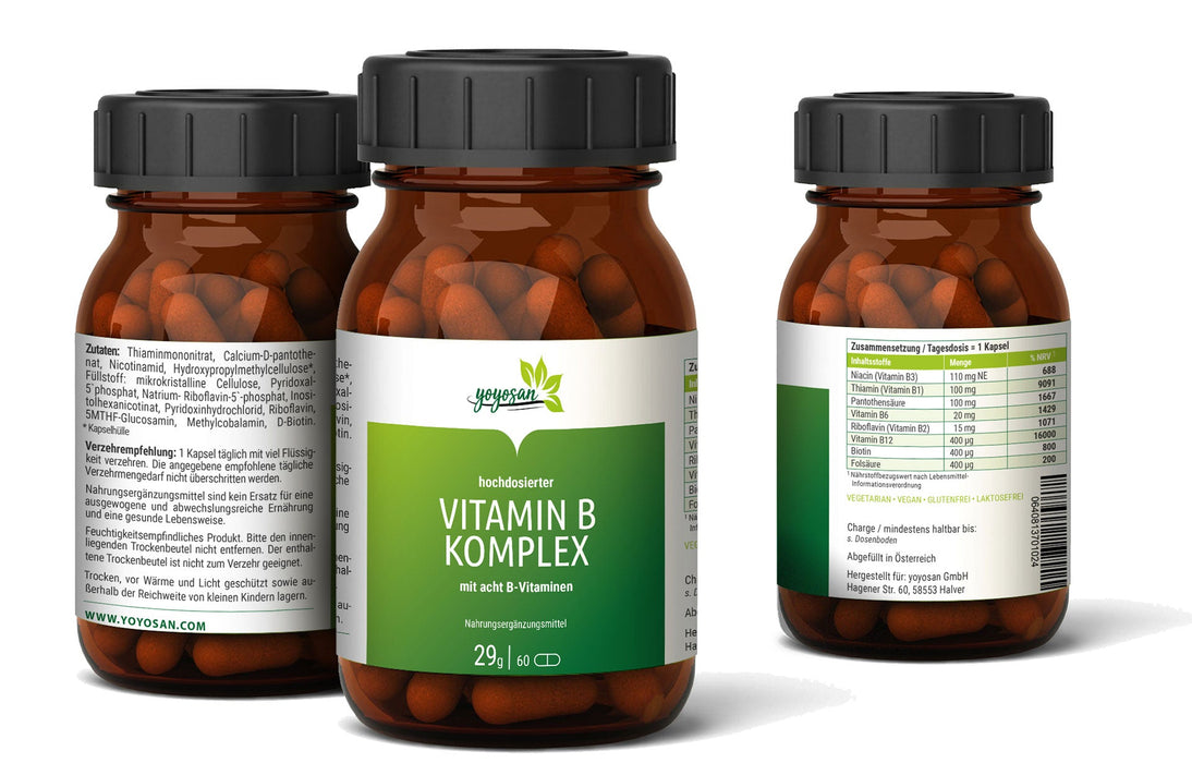 Vitamin - B - Komplex 60 | 2 - Monats - Vorrat - yoyosan