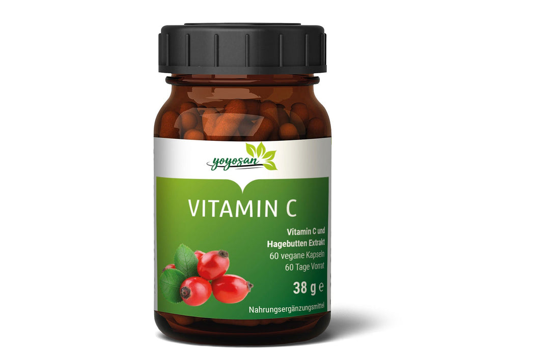 Vitamin C plus Hagebutte - 60 Kapseln für zwei Monate - yoyosan